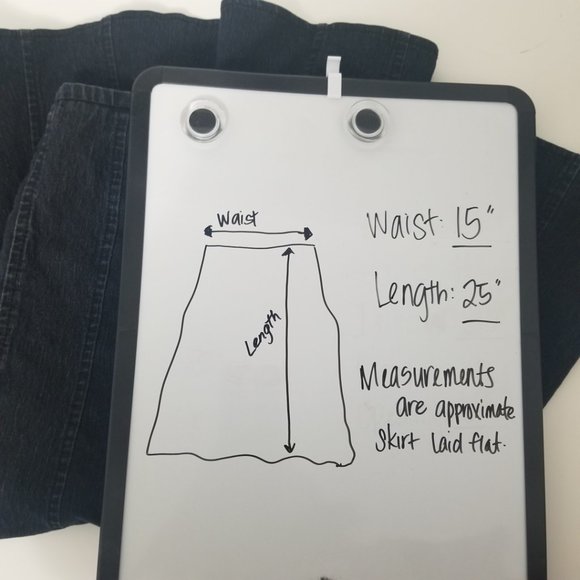 Larry Levine Black Stretch Flared Denim Skirt 10 - Picture 5 of 12